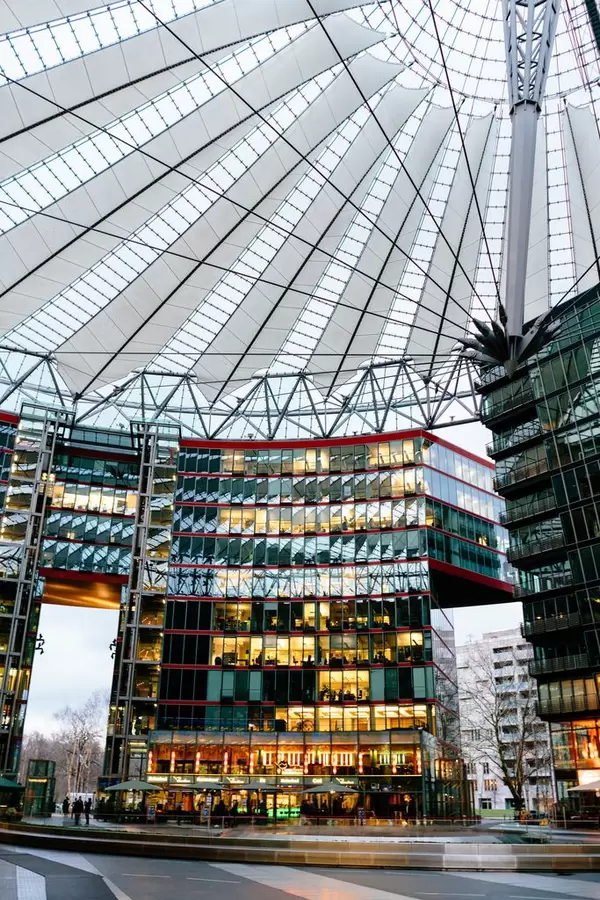 Inside the Sony Center in Berlin