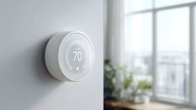 Intelligenter Thermostat im Ökomodus bei 20 Grad