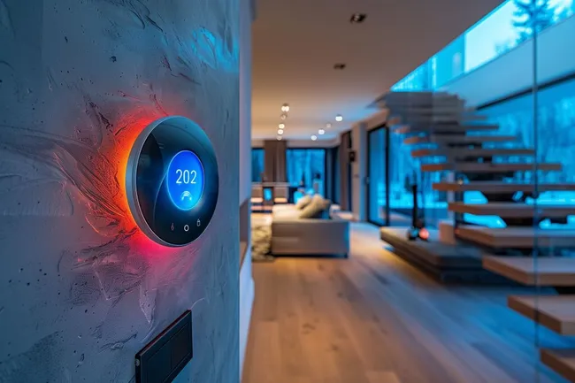 Intelligentes Thermostat in Luxuswohnung