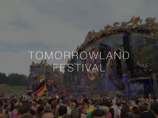 International open air Festival Tomorrowland with its MainStage with huge crowd of music enthusiasts waiting for a concert