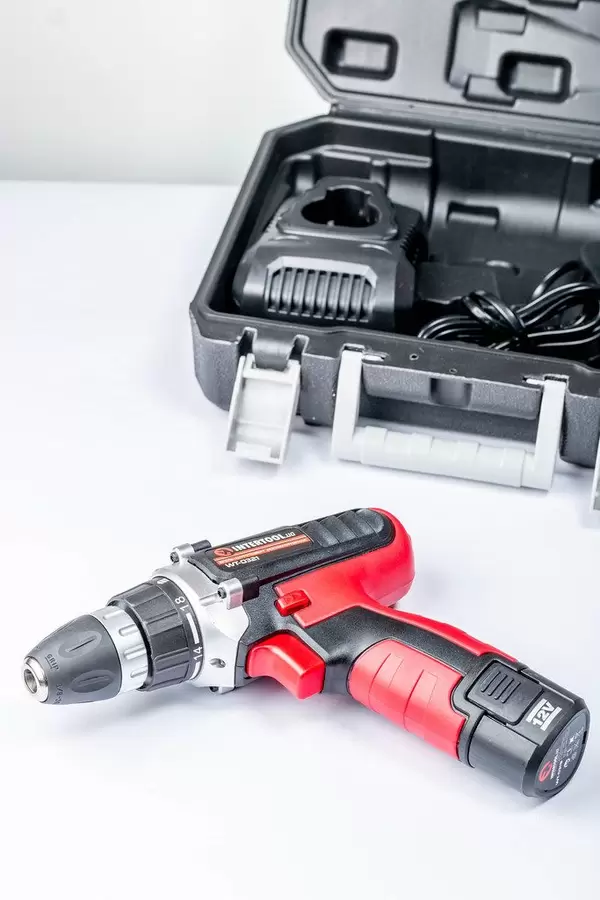 Intertool screwdriver with tool box in the background