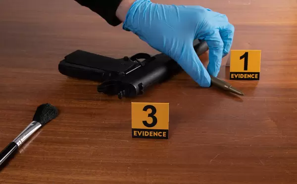 Investigator working at crime scene