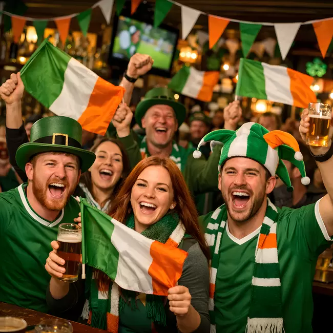 Irisches Fußballfest: Fans feiern St. Patricks Day