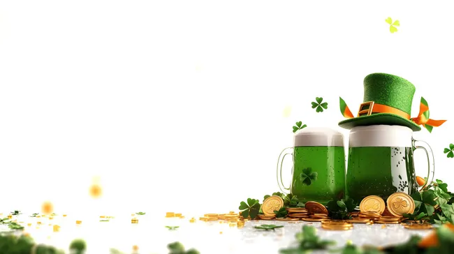 Irisches St. Patricks Day Feierdekor mit Biergläsern