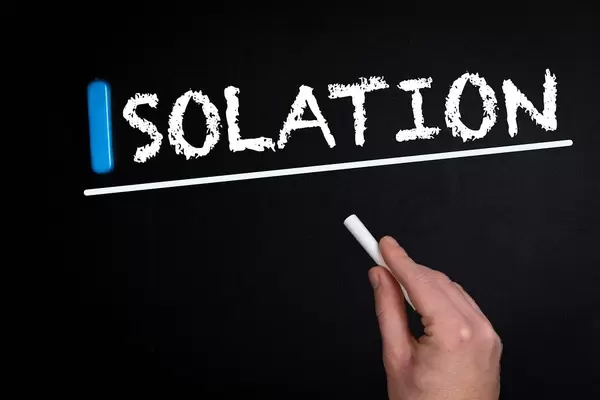 Isolation text on blackboard