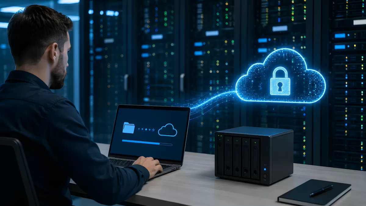 IT-Fachmann sichert Daten in der Cloud per NAS