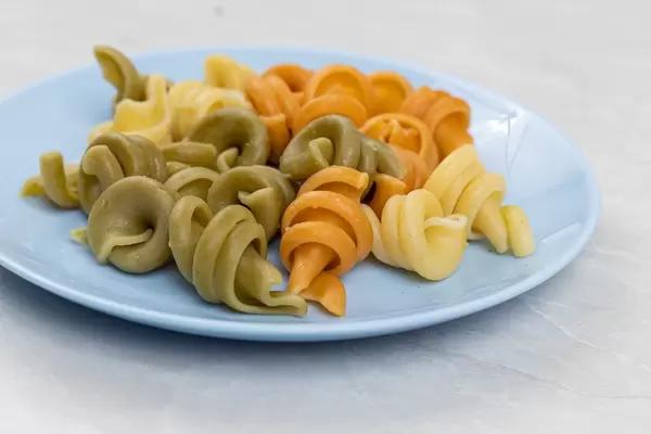 Italian Tricolore Pasta served on the plate
