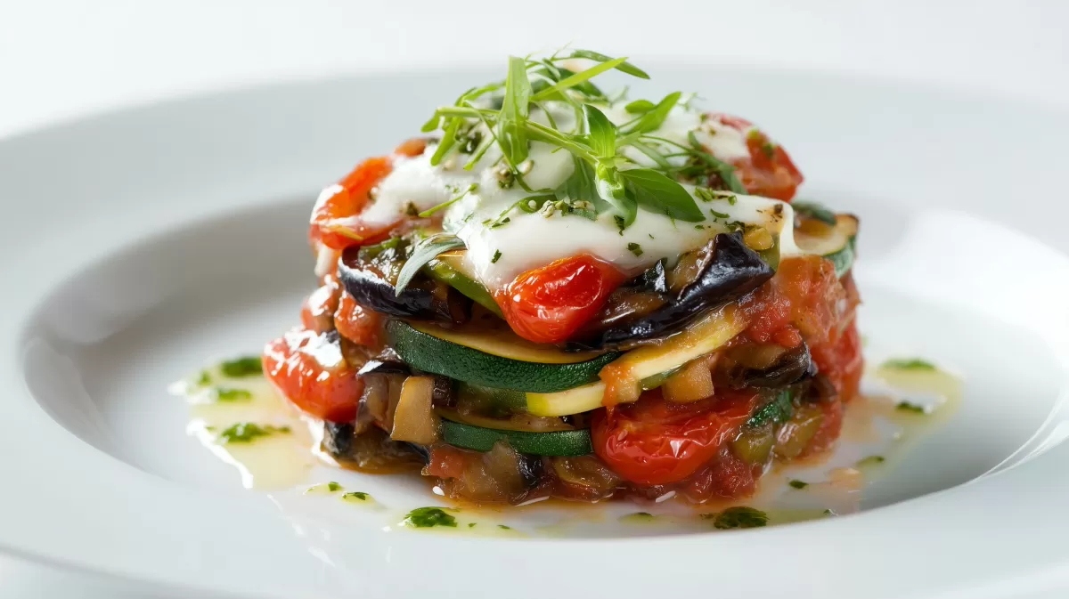 Italienischer Gemüseauflauf mit Büffelmozzarella