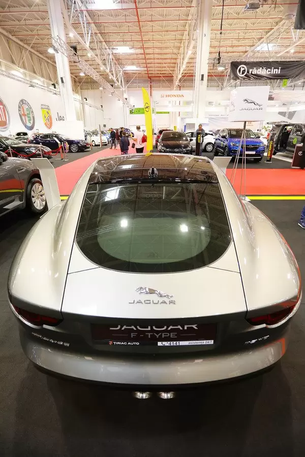 Jaguar F-Type, back view at Bucharest Auto Show 2019 SAB