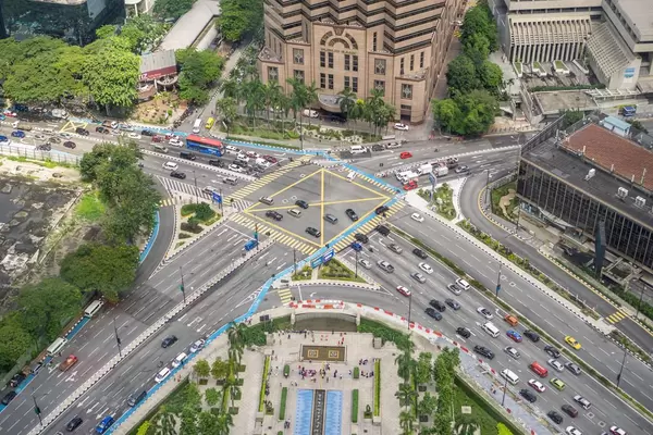 Jalan Ampang View from the Skybridge of Petronas Twin Towers in Kuala Lumpur