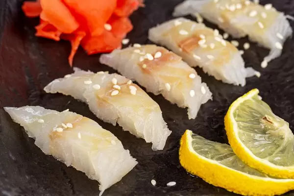 Japanese food sashimi platter, close up