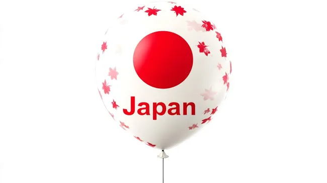 Japanische Flagge auf weißem Ballonmodell