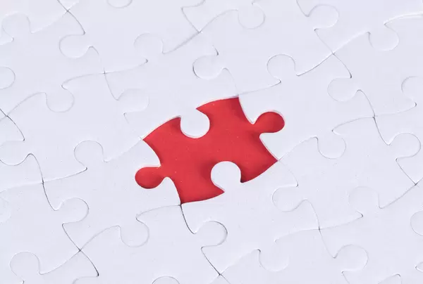 Jigsaw puzzle with missing fragment