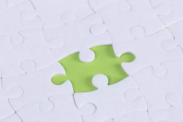 Jigsaw puzzle with missing piece