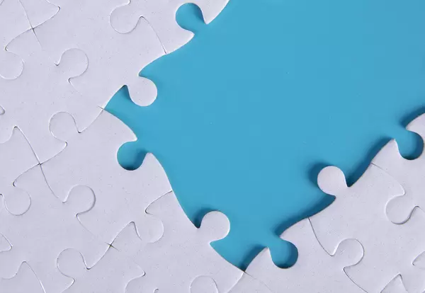 Jigsaw puzzle with missing pieces