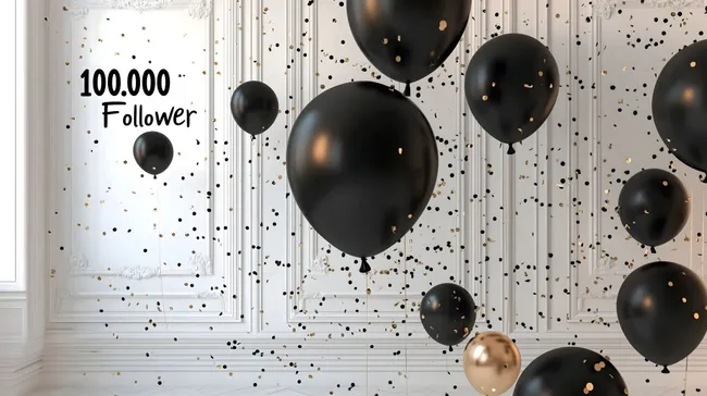 Jubiläumsfeier mit schwarz-goldenen Luftballons