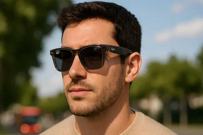 Junger Mann mit Sonnenbrille in urbaner Umgebung