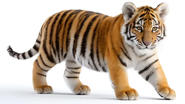 Junger Tiger auf weißem Hintergrund