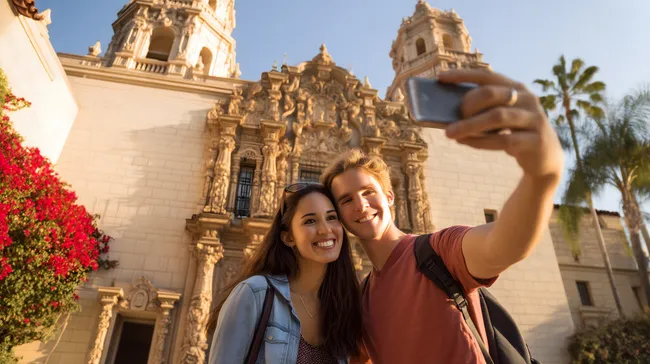 Junges Paar beim Sightseeing in San Diego