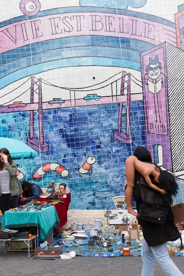 Kacheln auf Flohmarkt