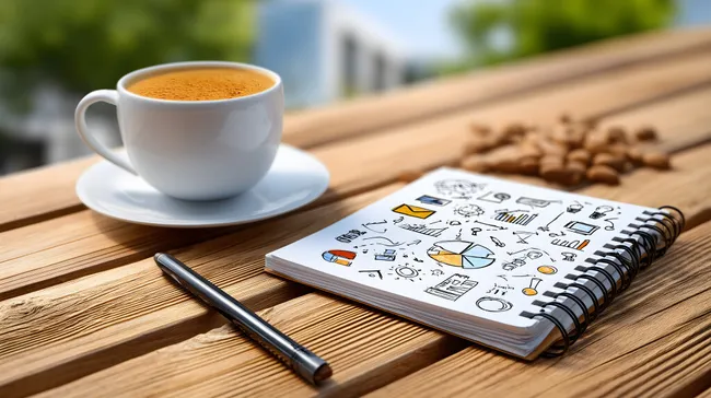 Kaffeepause mit kreativen Geschäftsideen