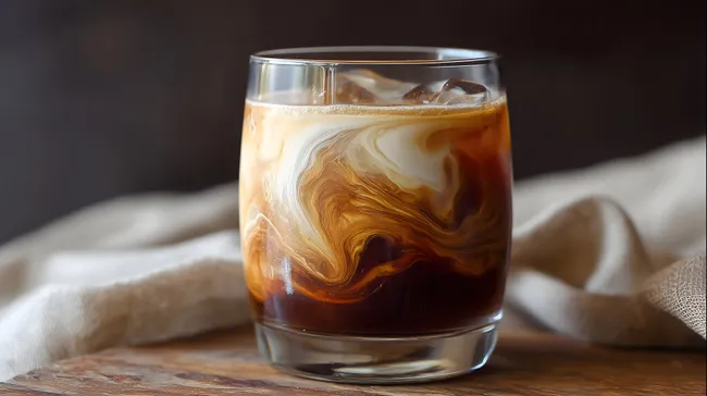 Kalter Eiskaffee in elegantem Glas