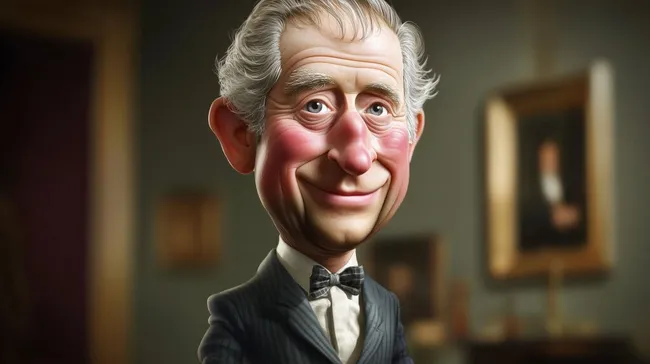 Karikatur eines lächelnden, älteren Herren im Anzug