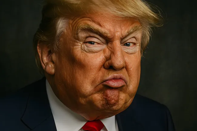 Karikatur eines wütenden politischen Führers