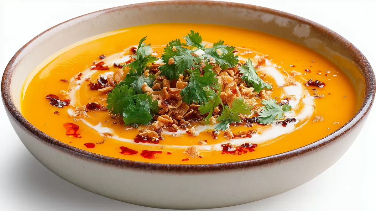 Karotten Ingwer Suppe mit Kokos und Koriander