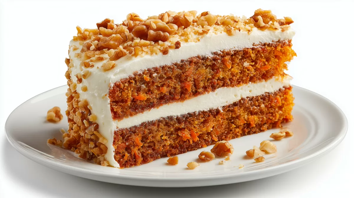 Karotten Kuchen mit Frischkäse Frosting und Walnüssen