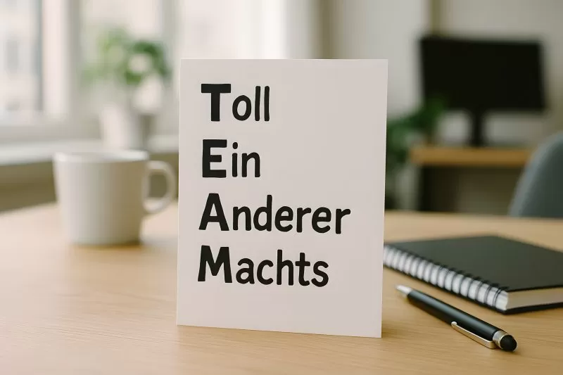Karte mit Spruch Toll Ein Anderer Machts auf Tisch