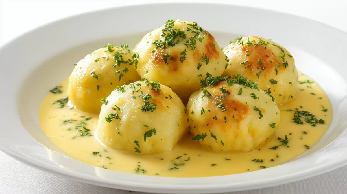 Kartoffelknödel nach Omas Art mit leckerer Soße