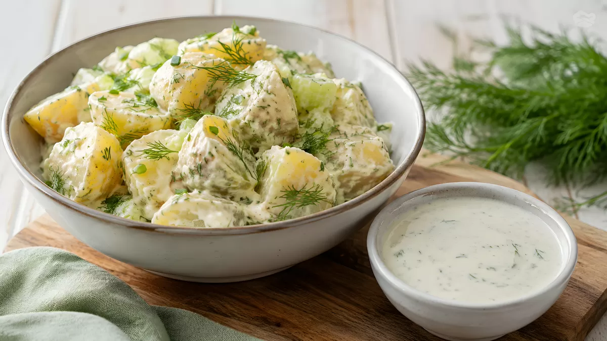 Kartoffelsalat mit Dill und cremigem Joghurtdressing