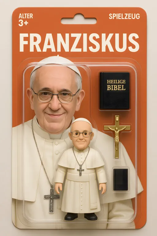 Katholische Spielzeugfigur des Papstes Franziskus