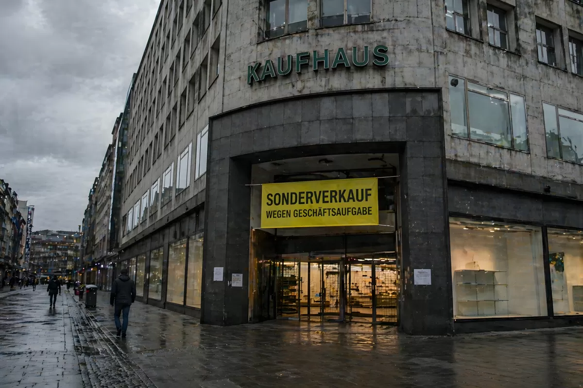 Kaufhaus mit Sonderverkauf wegen Geschäftsaufgabe