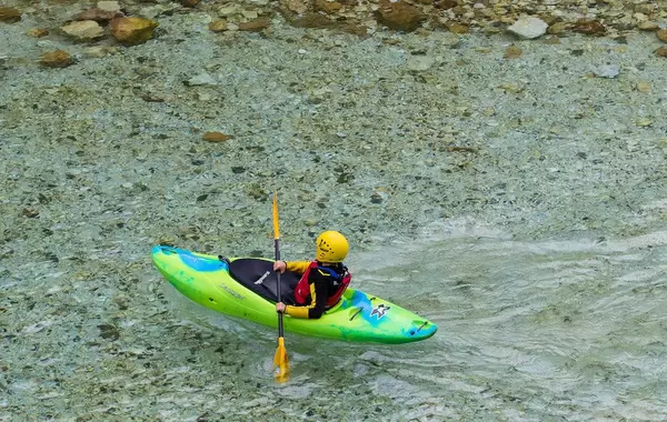 Kayaking on river