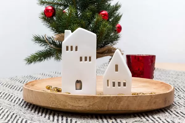 Keramikhäuschen weiß Weihnachten