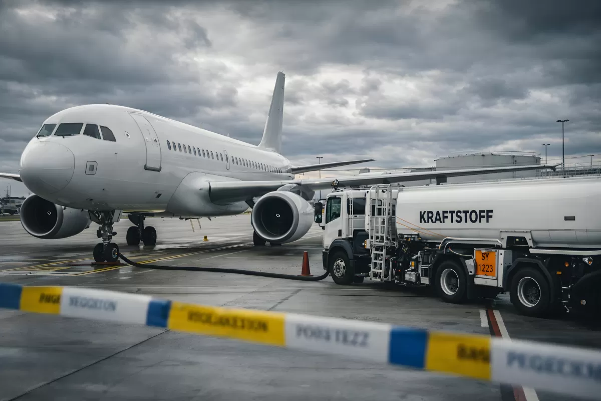 Kerosinmangel: Betankung eines Passagierflugzeugs