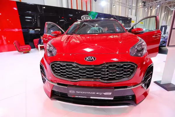 Kia Sportage GT with opened doors at Bucharest Auto Show SAB 2019
