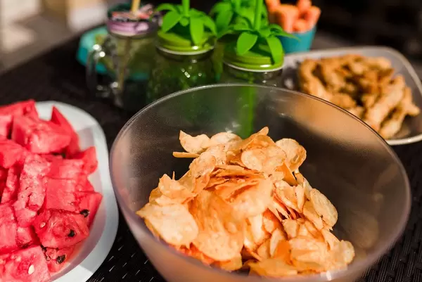 Kid Party Food Chips Close Up