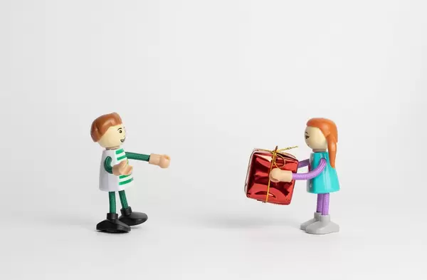 Kids with present box