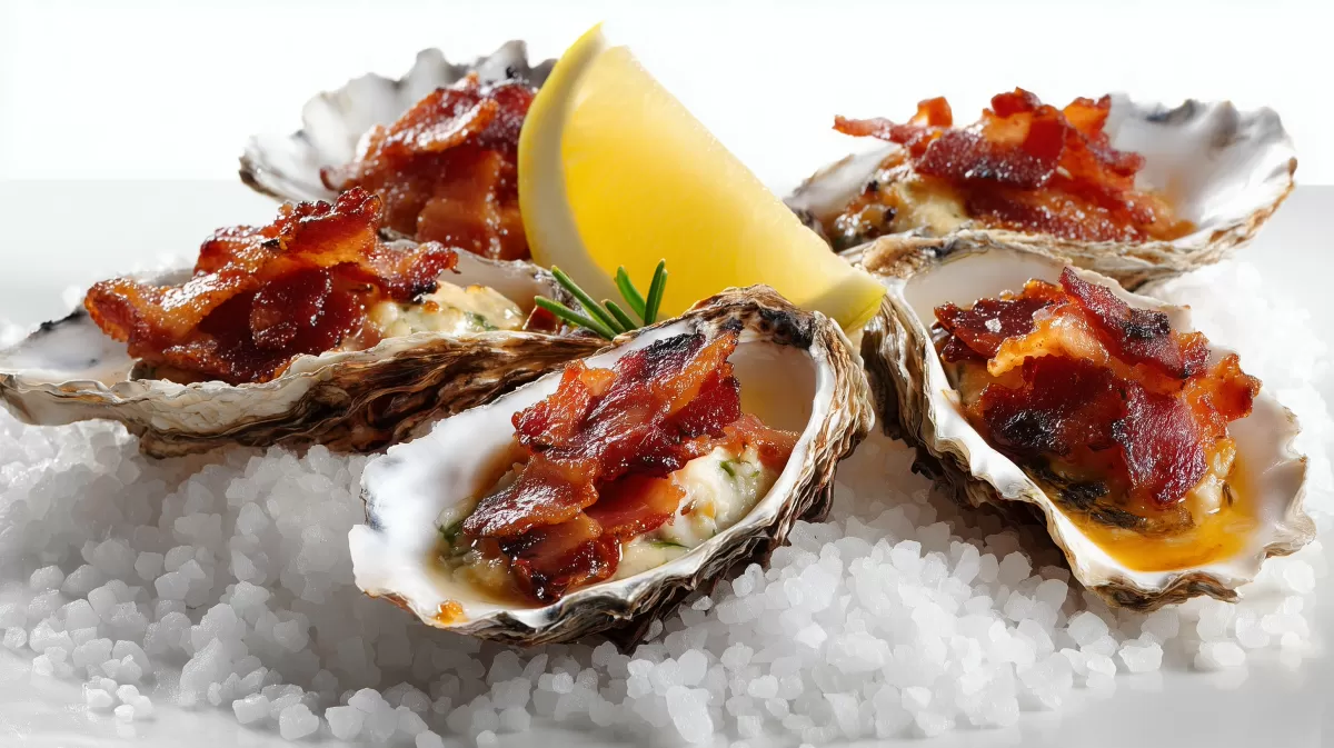 Kilpatrick-Austern mit Speck, Zitrone und Salz