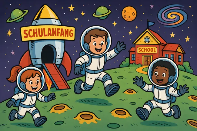 Kinder als Astronauten im Weltraumabenteuer