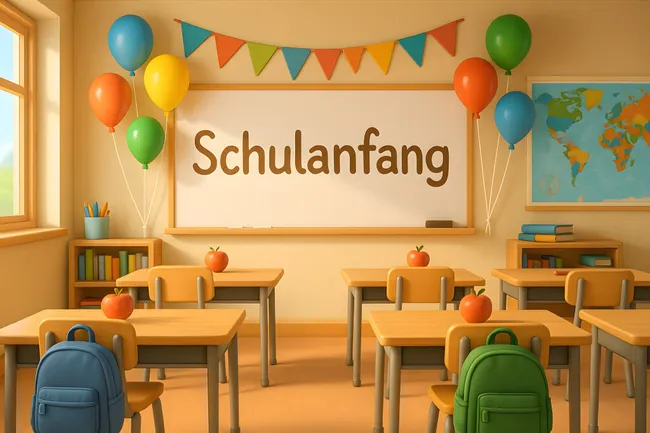 Kindergarten-Klassenzimmer mit farbenfroher Dekoration