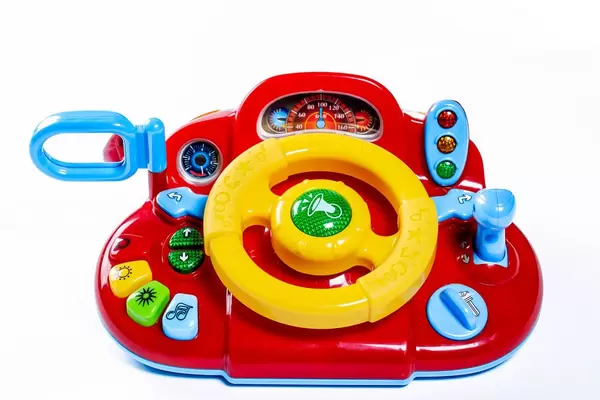Kinderspielzeuglenkrad mit Knöpfen und Ampel zum Spielen und Lernen
