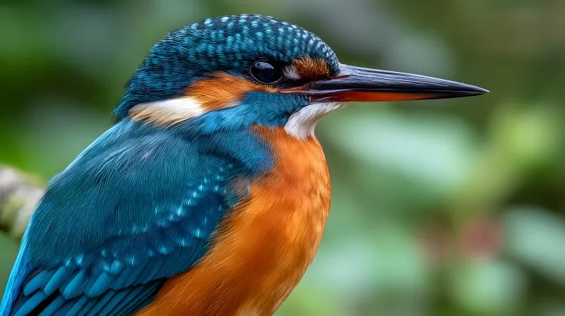 Kingfisher bird close-up vibrant feathers nature