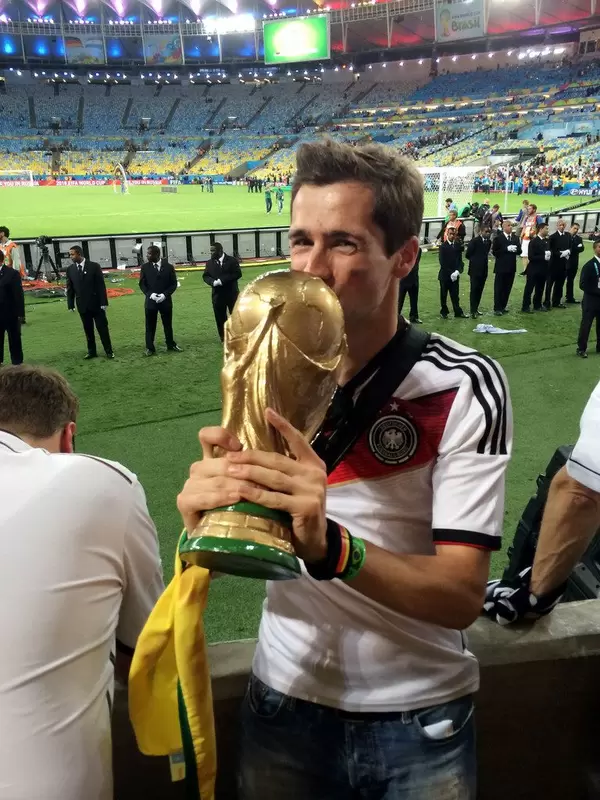 Kissing a replica of the FIFA cup - FIFA World Cup 2014, Brazil