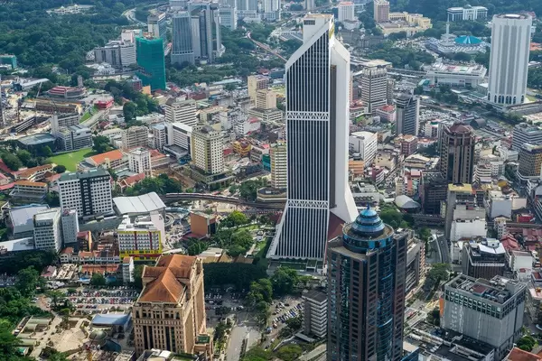 KL Tower View of Buildings and Streets in Kuala Lumpur