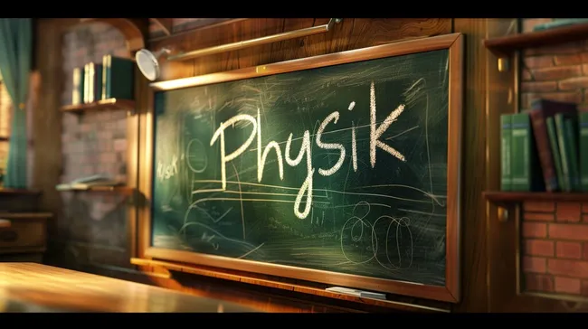 Klassenzimmer-Tafel mit physikalischen Formeln