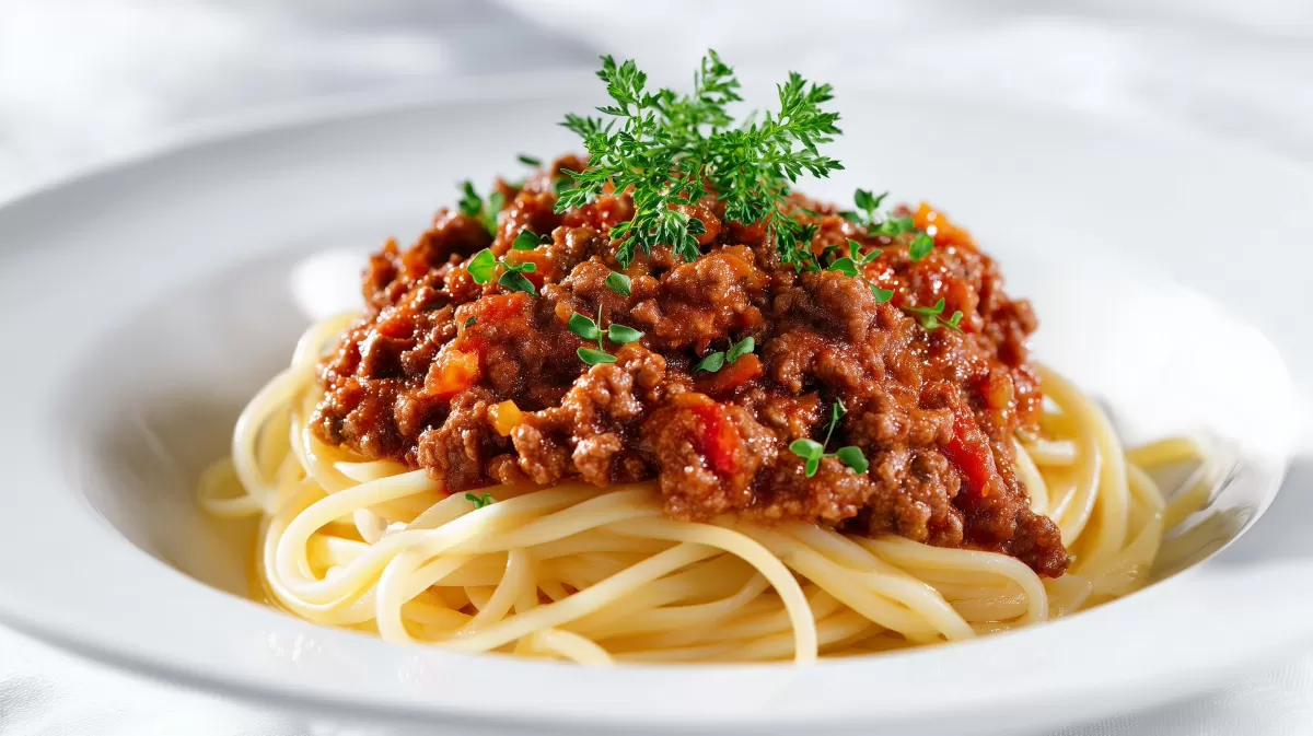 Klassische Bolognese nach italienischer Art auf Spaghetti